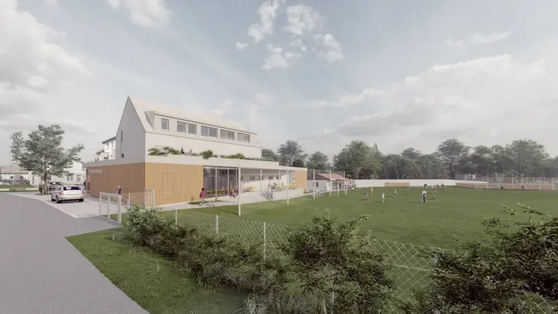 Multifunkční hala pro školku, sport i komunitní život